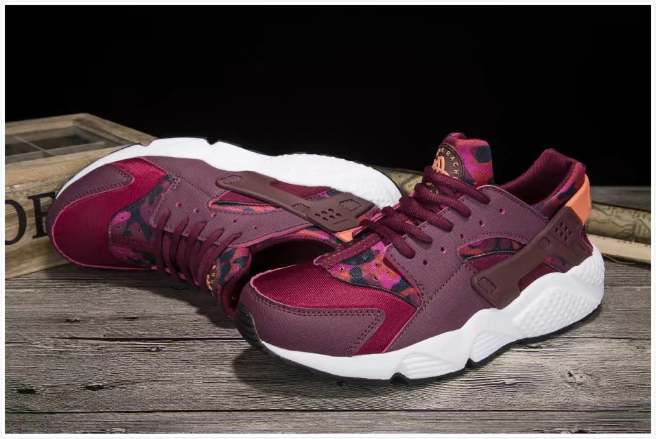 New Women Nike Air Huarache Wine Red Shoes - Click Image to Close